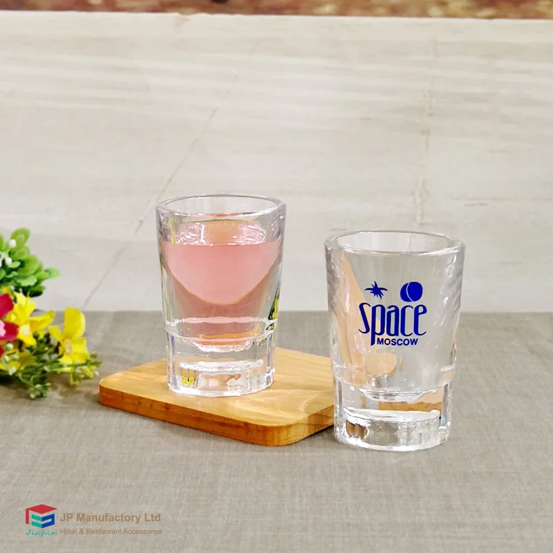 Thick Plastic Shot Glass Heavy Base Shooter Glass 2oz 50ml PC Tritan SAN Acrylic MS Vodka Glass