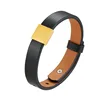 Black genuine leather + Gold Bead