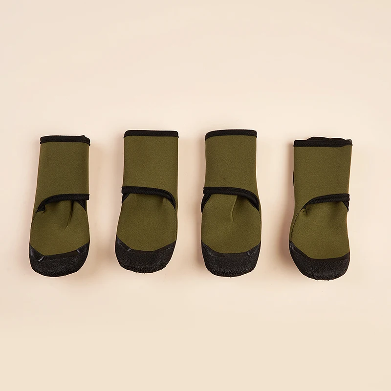 4 in a Set Waterproof Anti-slip Outdoor Comfortable Pet Silicone Rain Boots Long Shoes Dog Shoes for Pet