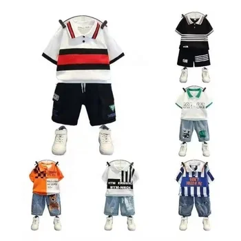 2024 Summer Baby Set Boys Short Sleeve T-Shirt +shorts Pants Children Casual Suit Kids Boy Clothes Sets