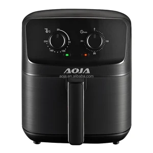 AOJA New Design Stainless Steel Air Fryer Adjustable Display 4.5L 5L Capacity Oil Free Fryer With Visible Window