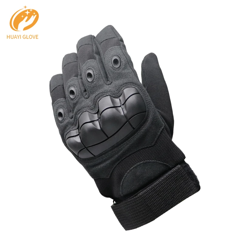 Black Full Finger Carbon Fiber Knuckle Protection Tactical Leather Gloves For Shooting Buy