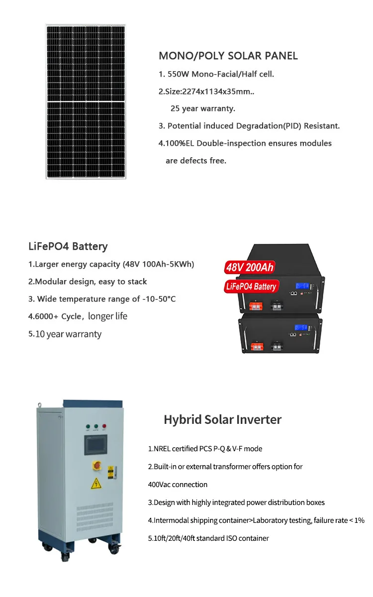 Hybrid Solar System Photovoltaic Panel System 50kw Energy Storage Solar