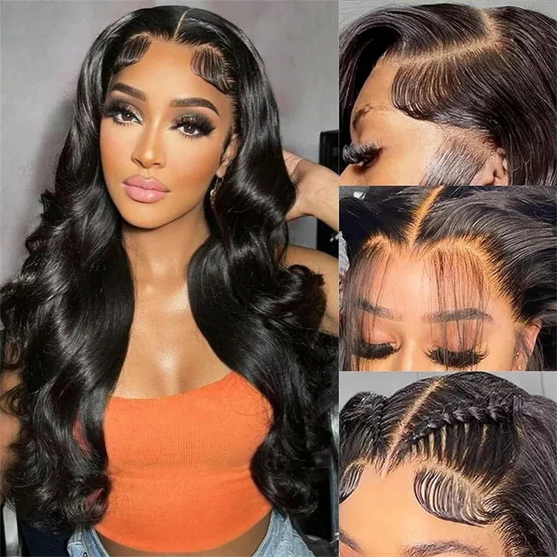 13x6 HD Transparent Body Wave Lace Front Black Women 180  display picture 2