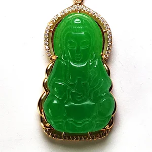 Classic Leather Rope Buddha Necklace Jade for Women
