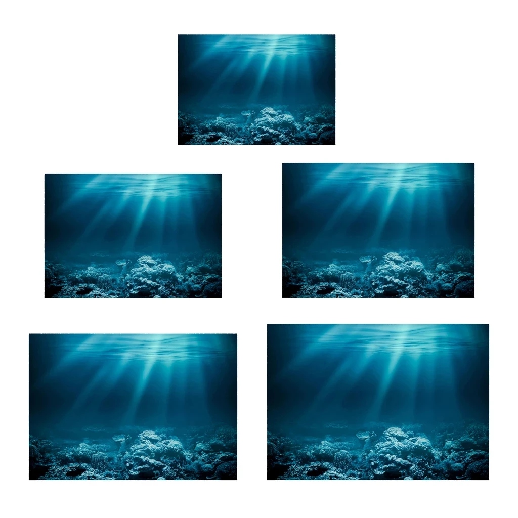 Fond D'aquarium Autocollant 3D Motif Désert Montagne - Dimensions 61x30 Cm, En PVC, Imperméable, Facile à Poser, Décoration Pour Bac à Poissons