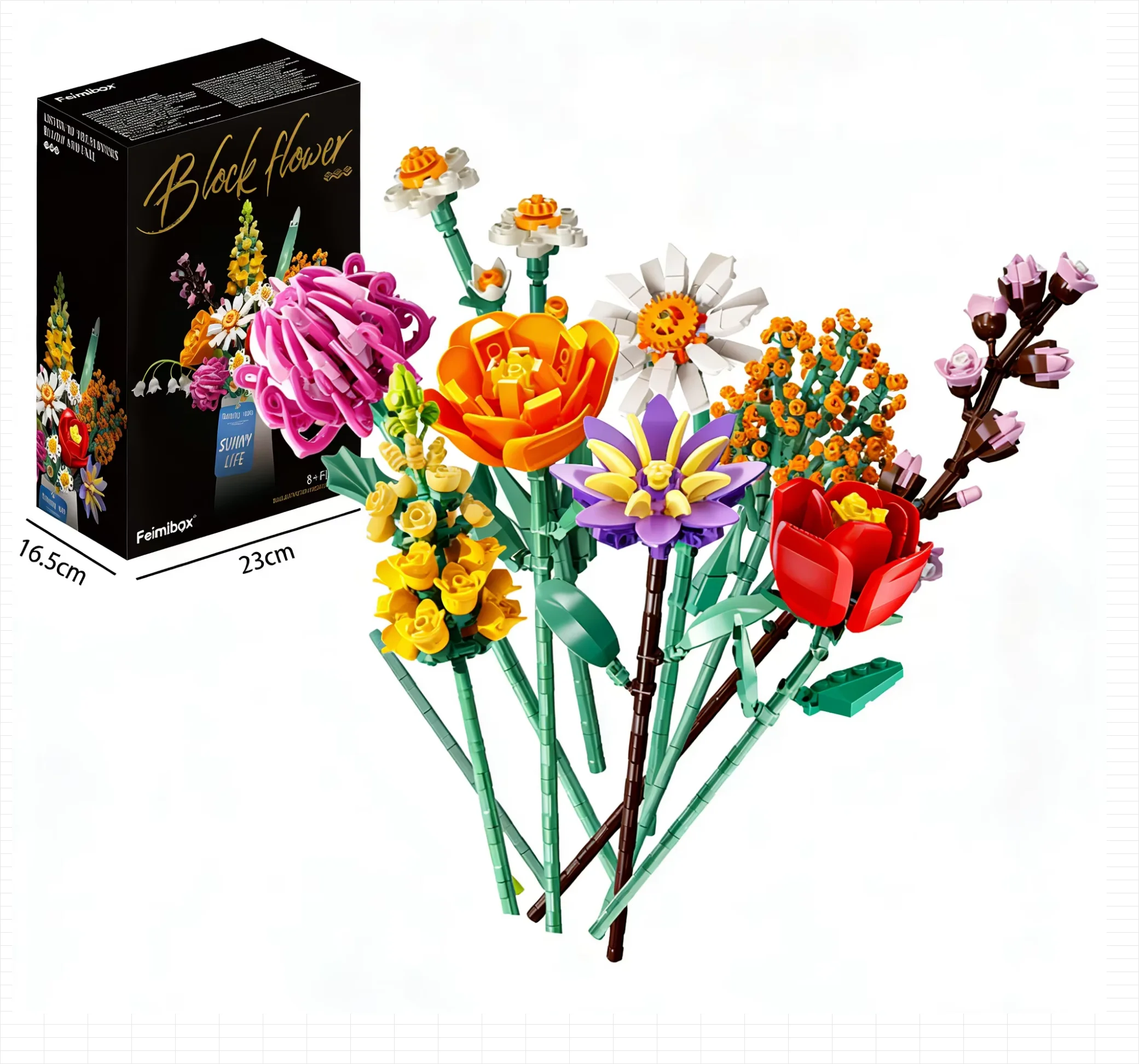 Feelo S2261 Fragrant Vase Block Flowers - Mini Building Blocks