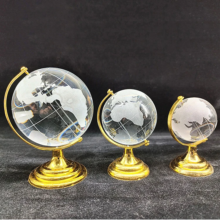 product wholesale cheap small crystal etched earth world custom glass crystal globe for wedding party favors-27