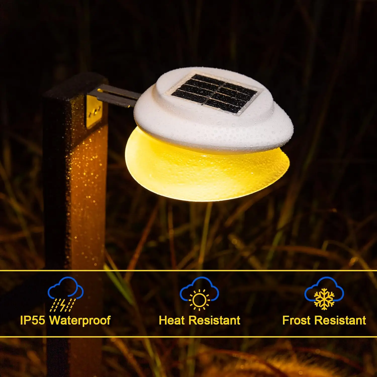Solar Gutter Light Upgraded 9 LED Outdoor Waterproof Fence Post Lights ...