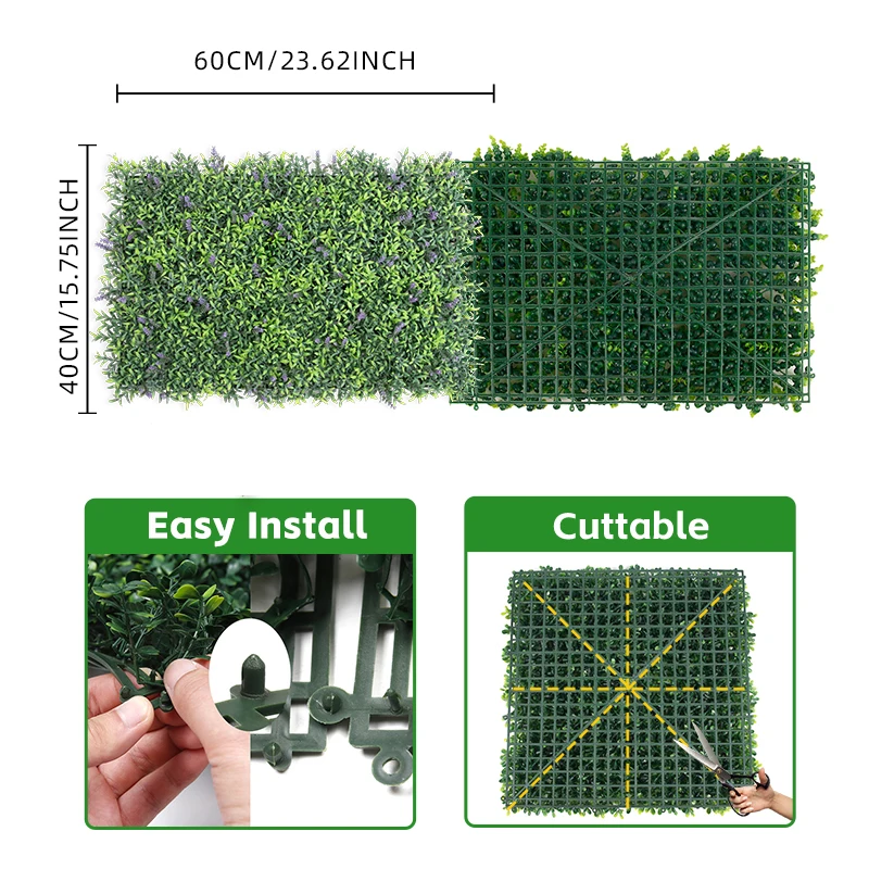 P195 Garden Durable Plastic Faux Hedge Fence Landscape Artificial Plant