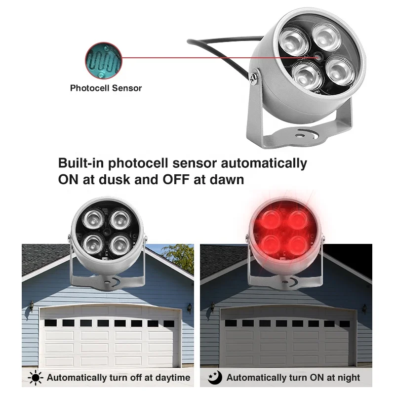 Bulb Camera LED Waterproof IR Illuminator 90 Degree Wide Angle
