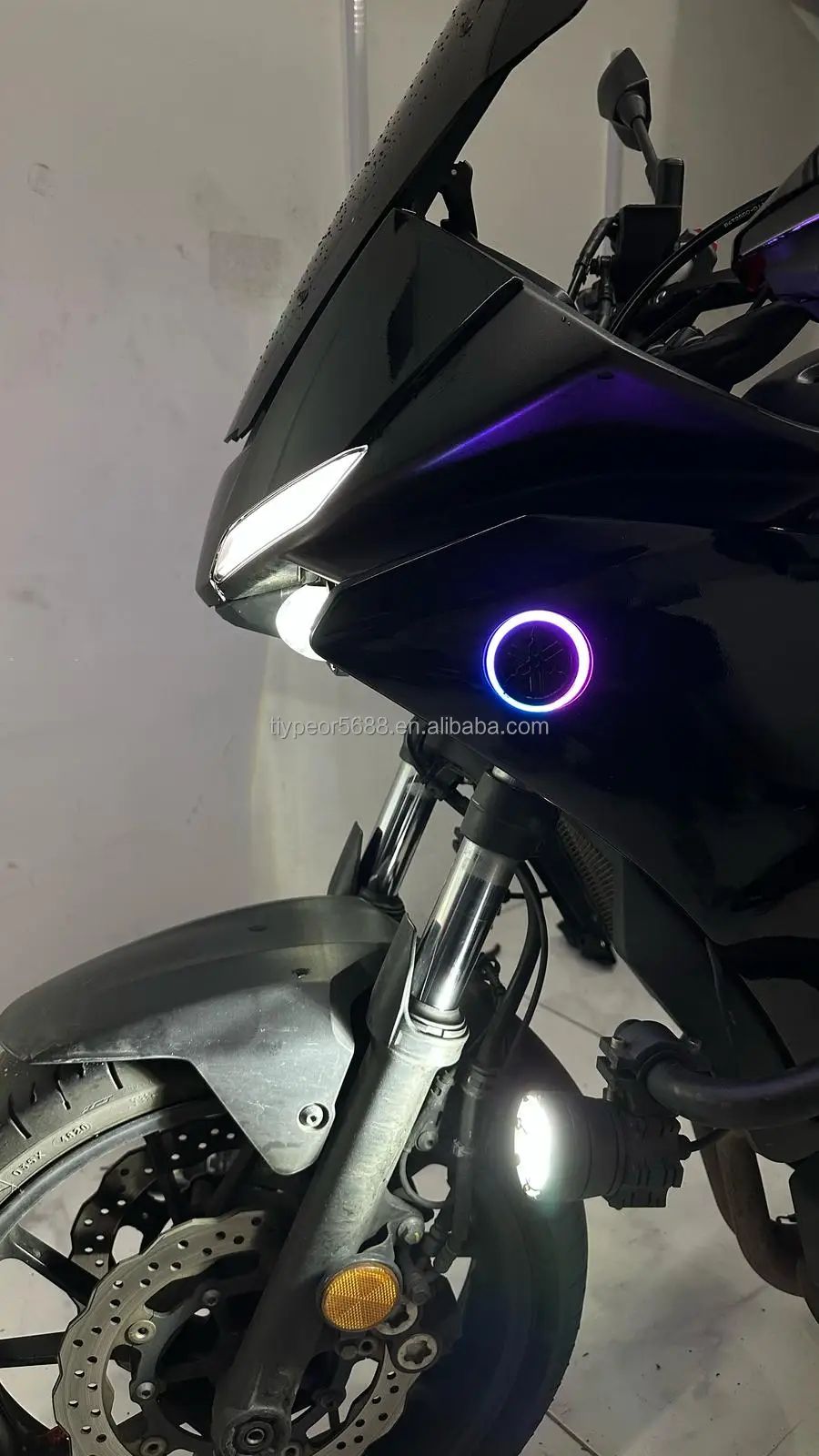 product tiypeor led angel eyes 50mm rgb bluetooth control light circle with cover ring light for bmw logo backlight logo led for yamaha-10
