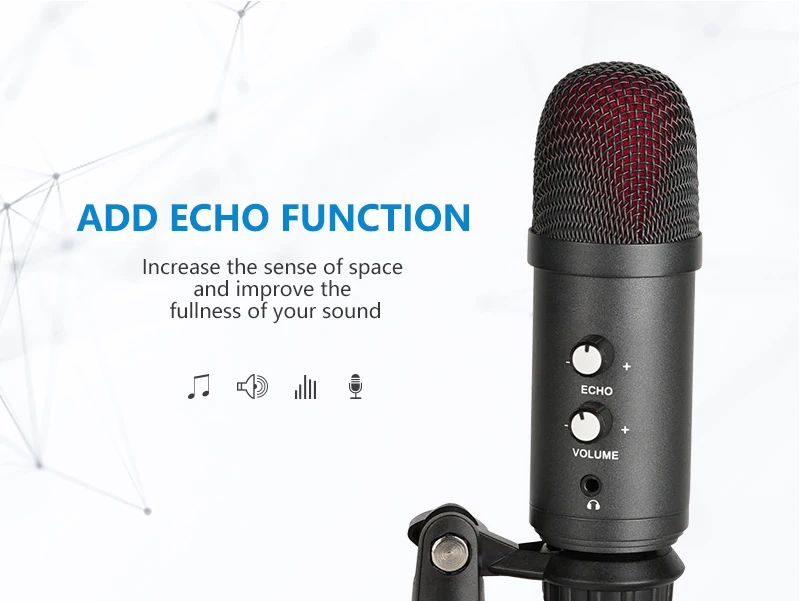 YARMEE USB Microphone with Mute Button Microfone Condenser Podcast Studio Mic for PC