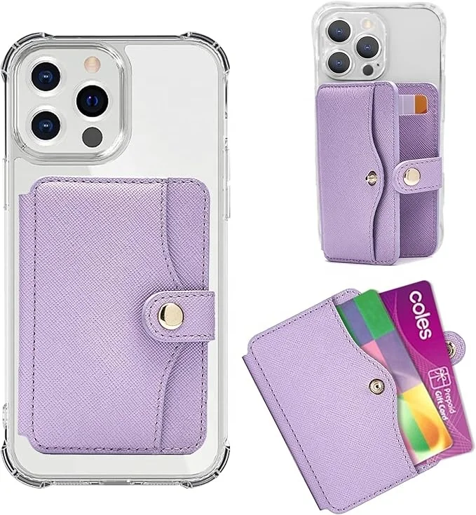 Laudtec Wallet Stick on with Slim 3M Sticker Match Case for iPhone 16 Pro Max Custom Luxury Matte Soft Leather Phone Case