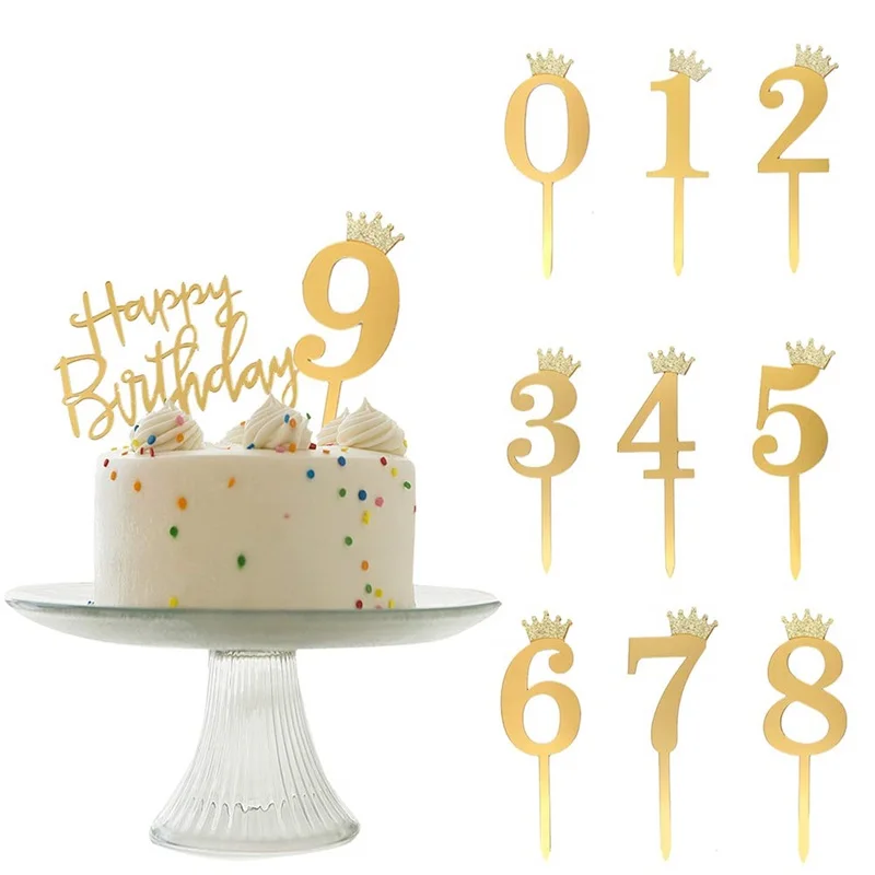 Gold Modern Cake Decor Toppers Happy Birthday Acrylic Numers Plain Acrylic  Cake Topper Decoration - Buy Baking Decor Cupcake Decoration Happy Birthday  Wedding Party Anniversary Letter Birthday Acrylic Cake Topper,Gold Glitter  Cardstock
