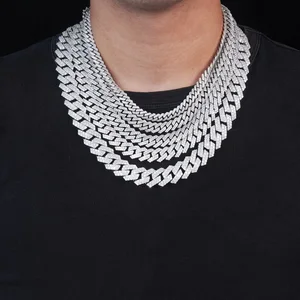 Wholesale 8MM VVS Moissanite Cuban Link Men's Hip Hop Style Iced Out Diamond Chain Necklaces Chains