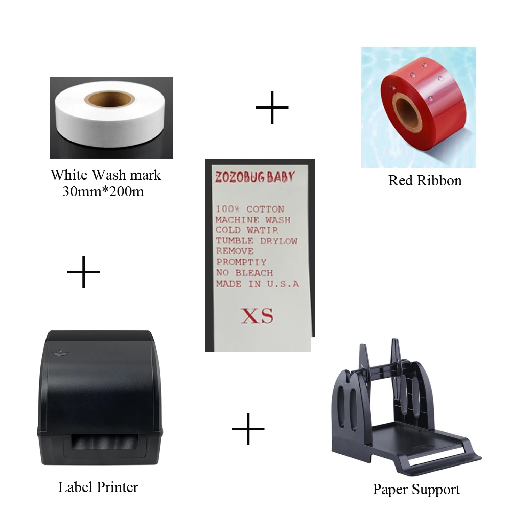HSPOS 110mm Ribbon Address 4x6 Shipping Label Thermal Transfer Washing Care Mini Sticker Printer Machine for Clothing Store
