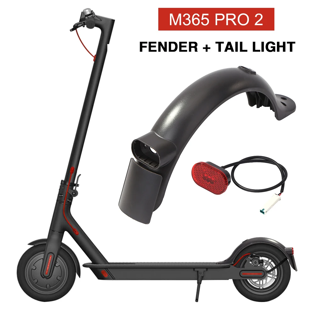 Xiaomi M365 Pro2 Electric Scooter Rear Fender ABS Back Wing with Hook Tail Light Plate Wheel Rear Mud Guard