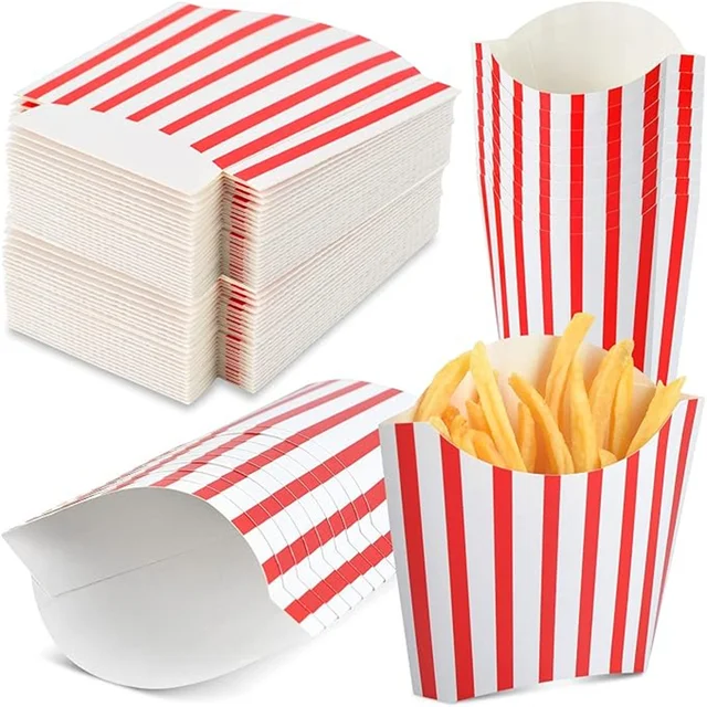 Accept Custom Order French Fry Box Small French Fry Containers for Black and White Party