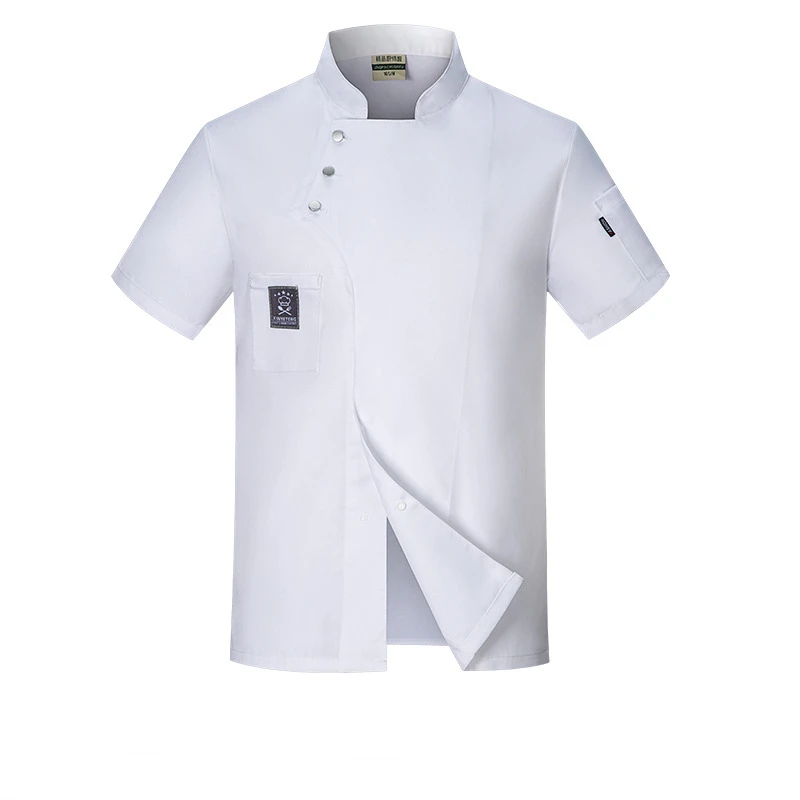 Absorbent Chef Uniform Short Sleeve Shirt Waterproof Kitchen Workwear Coat for Men Breathable Mesh Chef Jacket Uniforms