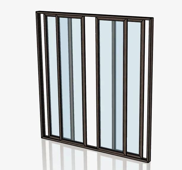 House Residential Aluminum Sliding Glass Door 0.8-1.5mm Thickness