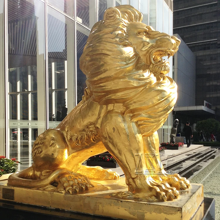 Garden Decorative Antique Iron Life Size Bronze Winged Lion Statue