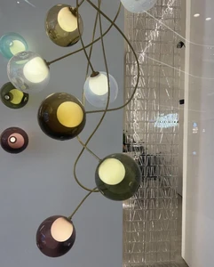 ECOJAS villa hotel showroom decor lighting Handmade Glass ball chandelier
