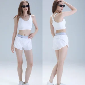 Customized Logo Women Active Wear Strapless Yoga Bra Vest Sports Running Shorts Fitness Gym Yoga Sets