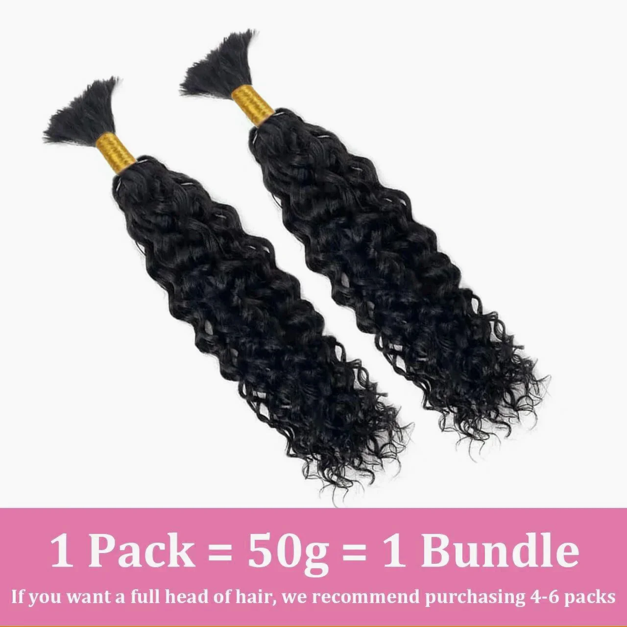 Deep Wave Remy Human Hair Bulk for Braiding, Curly Hair Extension for Boho Braids_voghion.com
