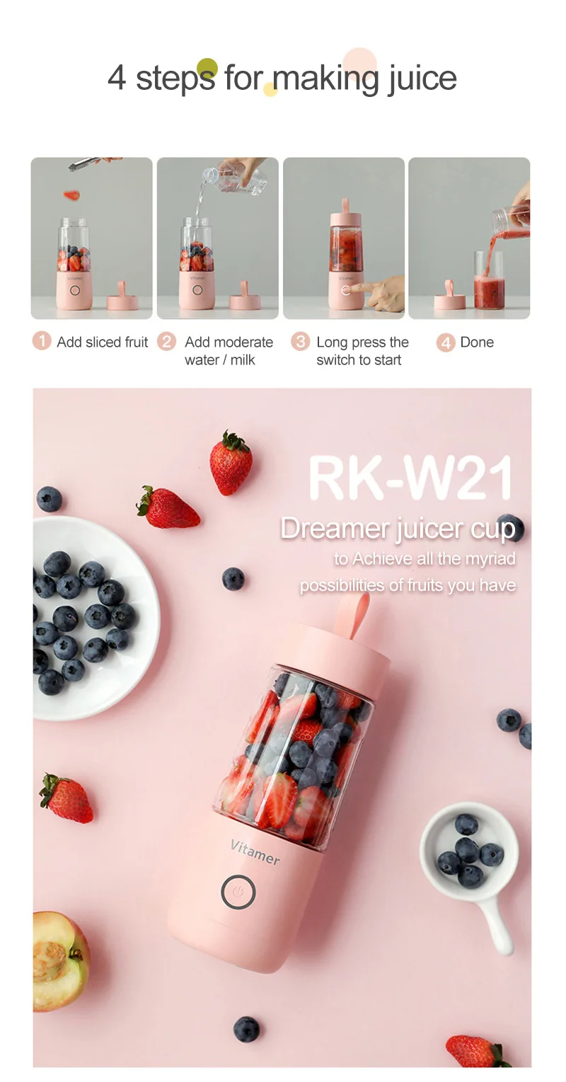 Mixeur blender portable électrique mini usb pour jus de fruit_voghion.com