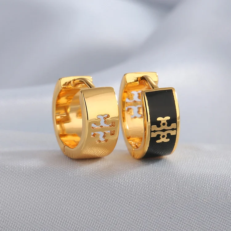 Wholesale 2024 New Luxury Earrings Brand Logo Stamp 18k Gold Designer ...