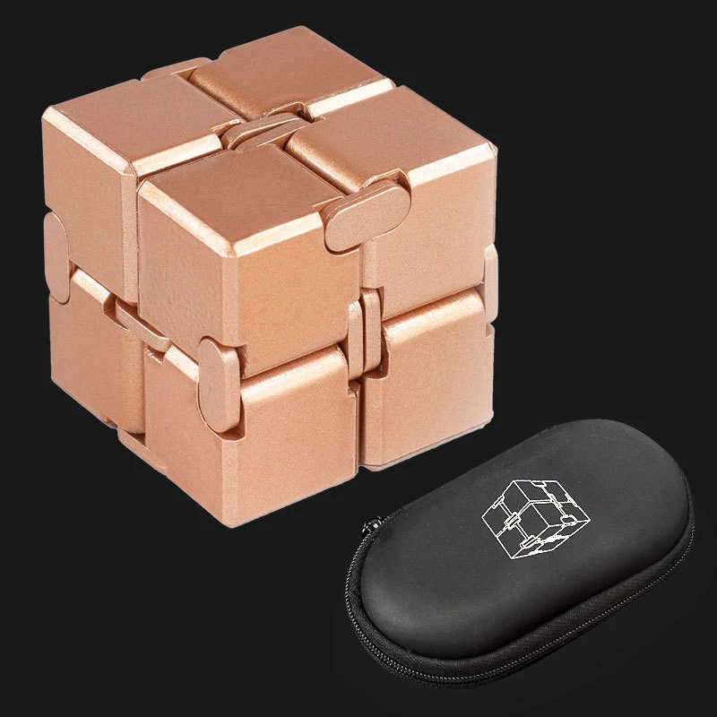 2021 Square Decompression Metal Painting Infinity Gadget Spinner Magic Fidget Cube for Killing Time