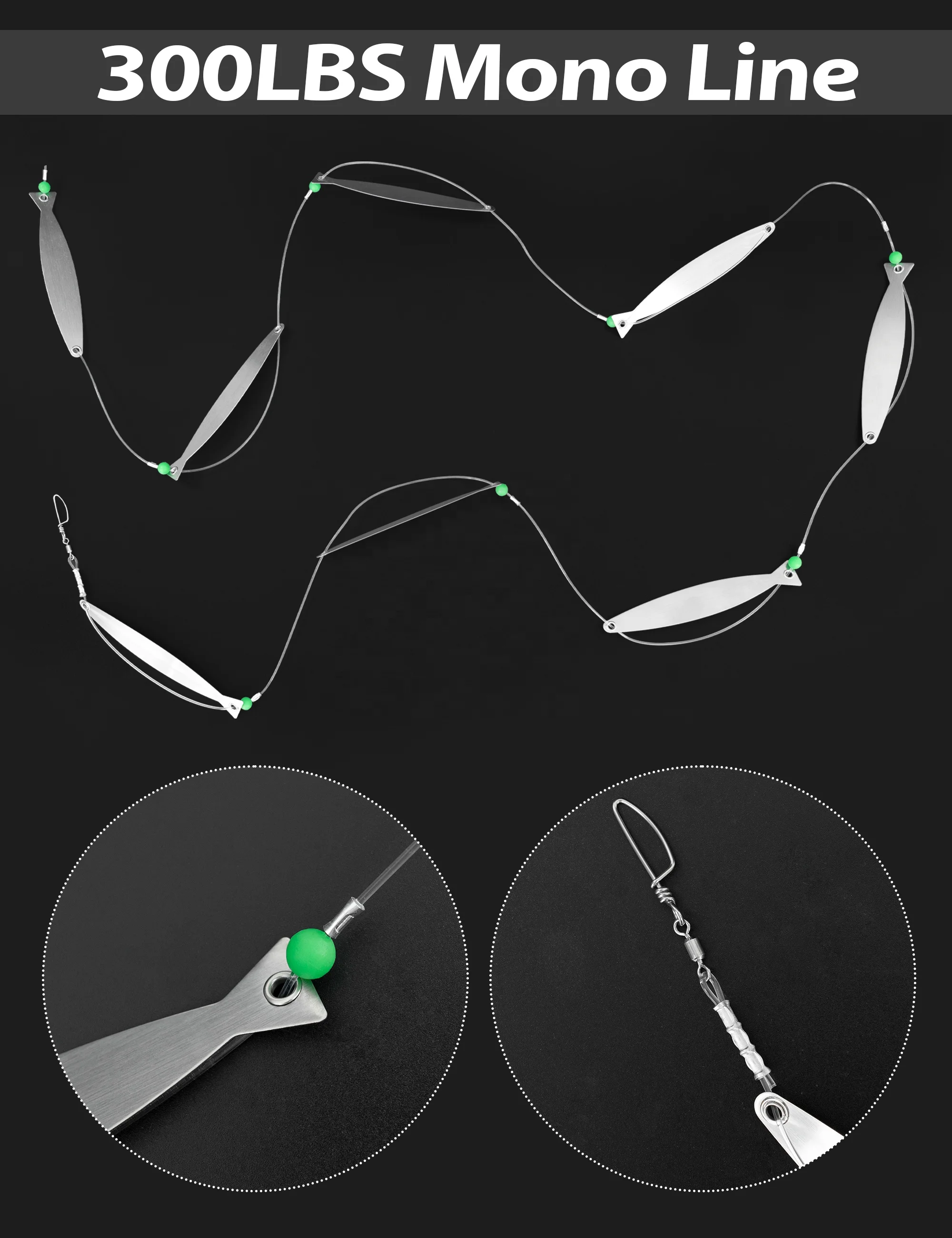 20"/36" Offshore Trolling Dredge with Stainless Steel Baitfish Collapsible Fishing Dredge for Big Game Fishing