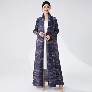 Abaya Women Muslim Dress 2025 Printed Miyake Abaya Dress Pleating Process One Size Abaya