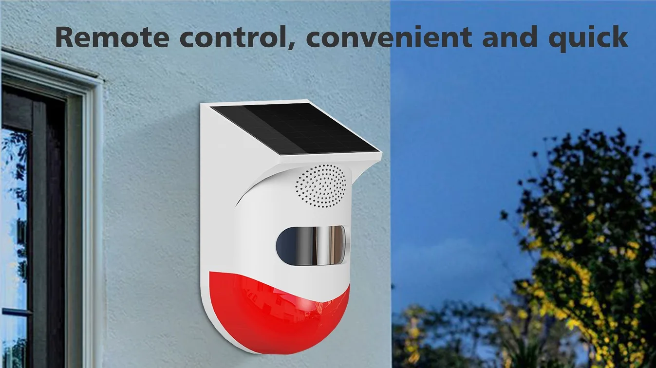 Outdoor Security Motion Sensor Solar Siren Alarm System With Wireless ...