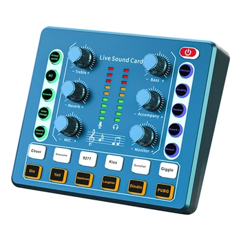 M8 Sound Card Wireless Bluetoot External Mixer Audio Digital Mixer Noise Reduction Live Streaming Broadcast Podcasting product image
