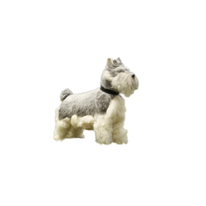 Real Life Size Miniature Schnauzer Plush Dog Toy Christmas