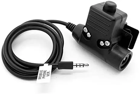 Adattatore PTT U94 Con Pulsante Push-to-talk – Per Cuffie E Walkie-talkie, Connettore Da 3,5mm, Cavo Flessibile In PU, Per Telefono Cellulare E Radio