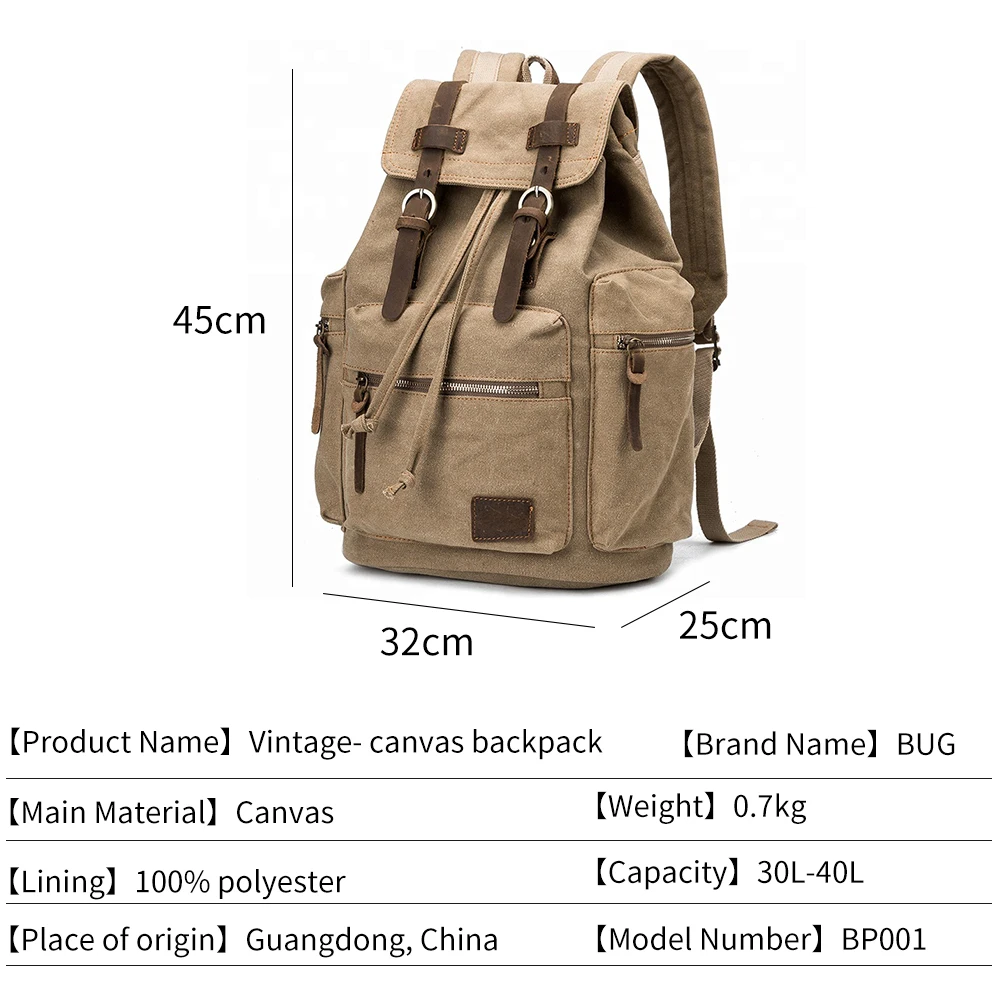 High Quality Canvas Vintage Backpack Supplier Unisex Outdoor Travel Backpacks College Bag Wholesale Retro Backpack Mochila 4 High Quality Canvas Vintage Backpack Supplier Unisex Outdoor Travel Backpacks College Bag Wholesale Retro Backpack Mochila - Image 4