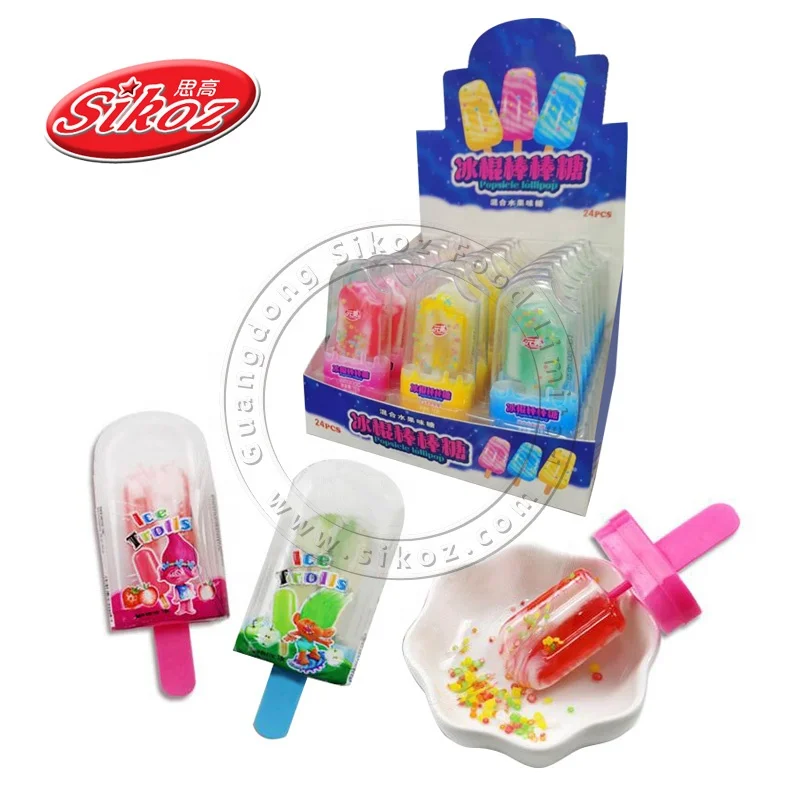 Halal Ice Cream Lollipop With Colorful Mini Candy