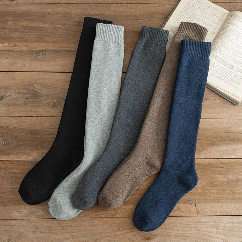 Socks Thick Thigh High Winter Men Plus Size Cotton Compression Work