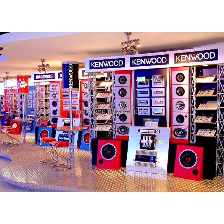 Factory Custom Car Showroom Furniture Display Board Wooden Car Audio