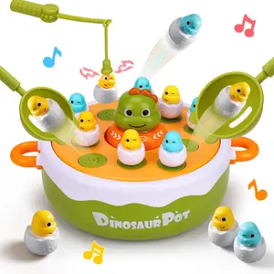 EPT 4 in 1 Dinosaur Pop up Board Games Kids Electronic Musical Bouncing Turntable Fishing Game