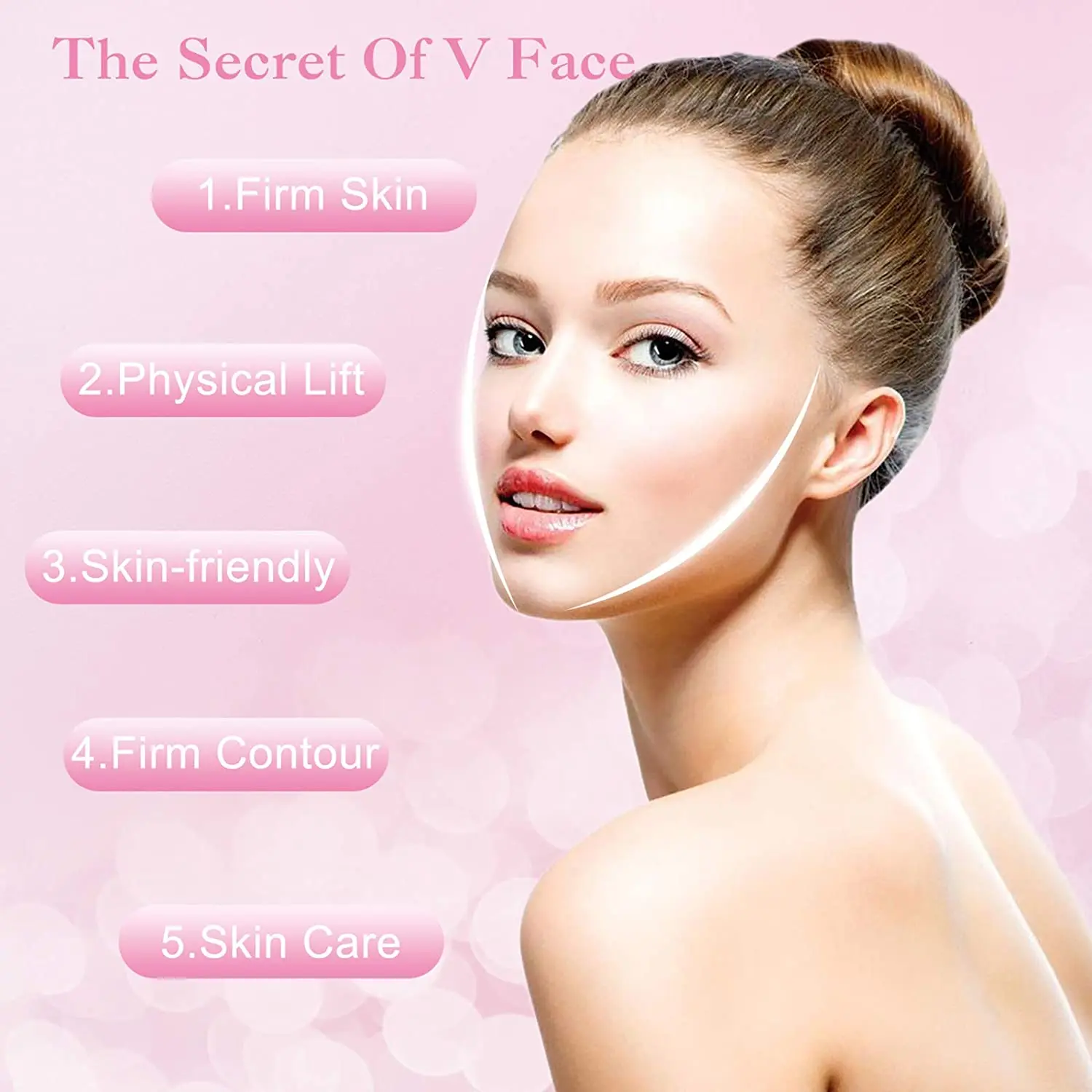 Hydrogel V Shape Mask with Collagen Lifts Sagging Skin Tightens Contours and Slims Jawline Professional Face Sculpting