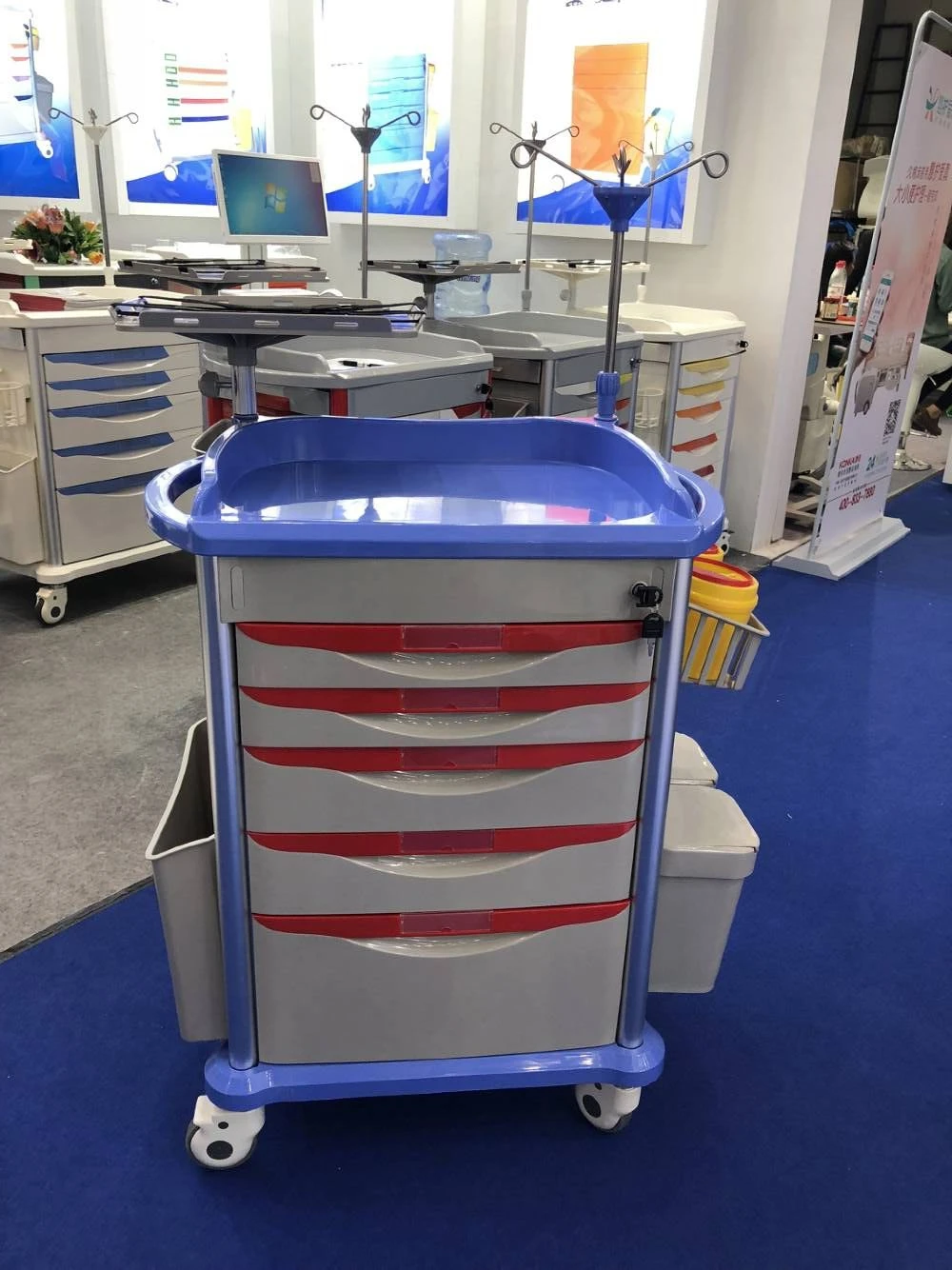 Новая медицинская аварийная Тележка из нержавеющей стали abs тележка с