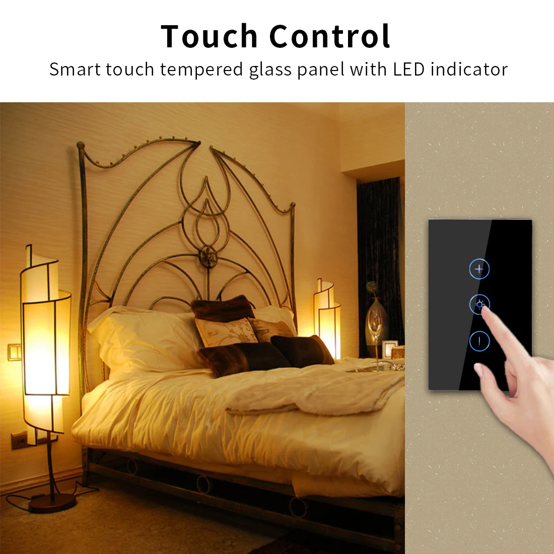 Bingoelec Remote Control Home Automation Wifi 220V Relay Wall Touch Dimmer Switch Tuya