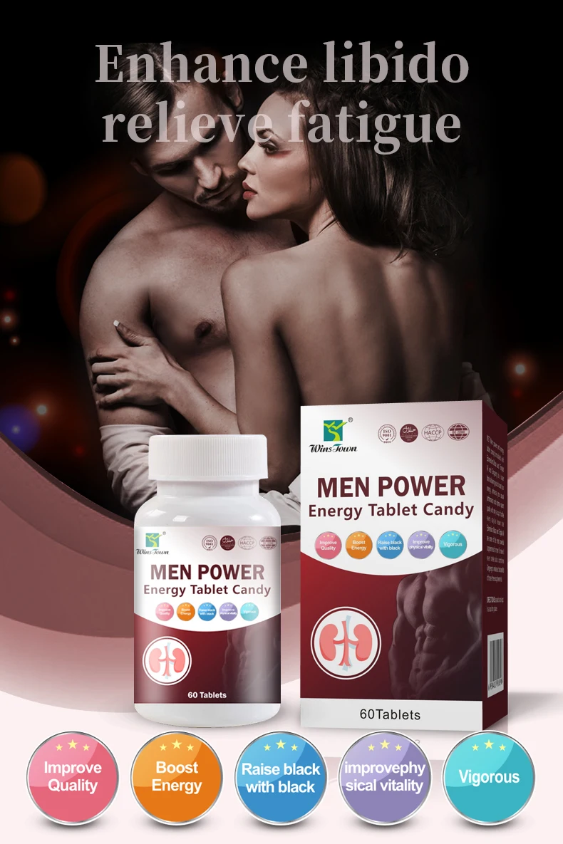 Men Power Energy Tablet Candy Man Vitality Pills Private Label Herbal Men's X-power Max Energy Maca