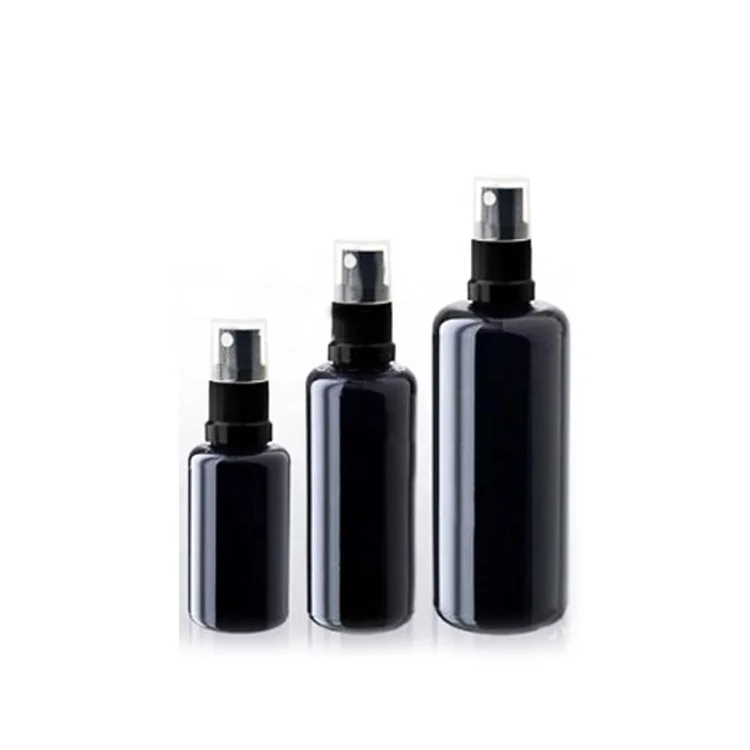 UV Protection Violet Optical Black Glass Bottles Essential Dark Oil Glass Spray Bottle