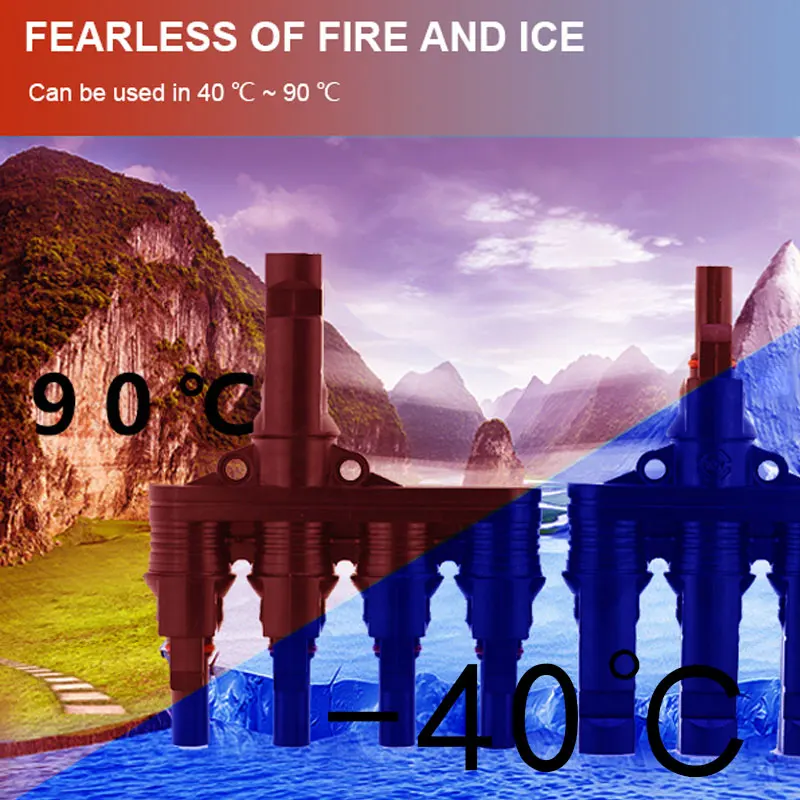 One In Four Solar Panel Connectors Male Female Parallel Branch Connectors ODM OEM 14