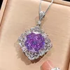 Purple pendant with box chain